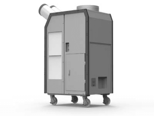 Airrex HSC-60R 220/3 5-ton portable spot cooler back left view showing exhaust outlet
